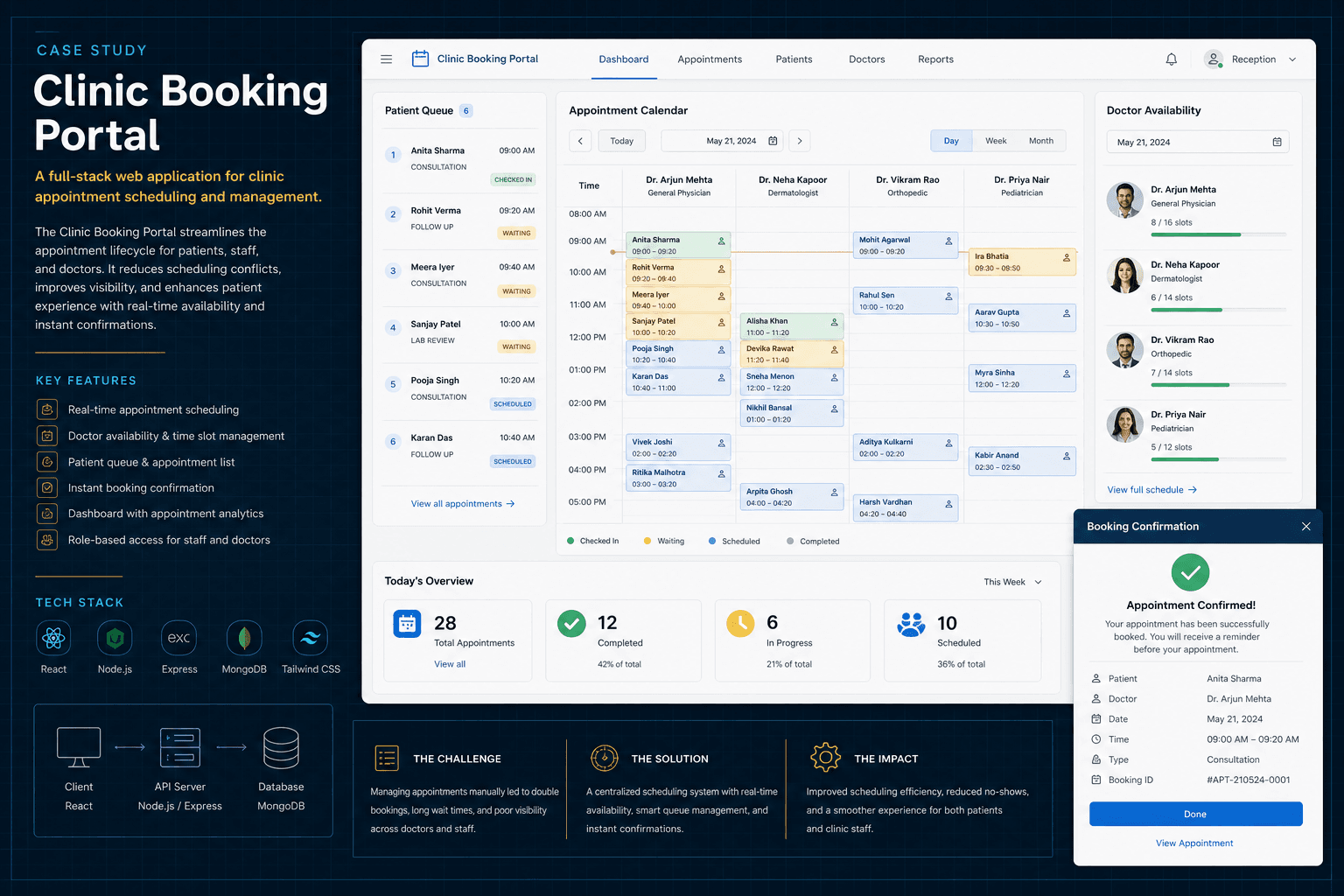 Clinic Booking Portal clinic starting design preview