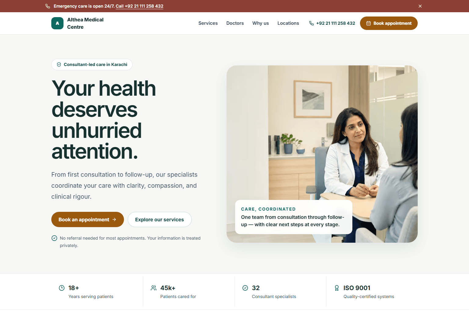 Althea Medical Centre clinic starting design preview