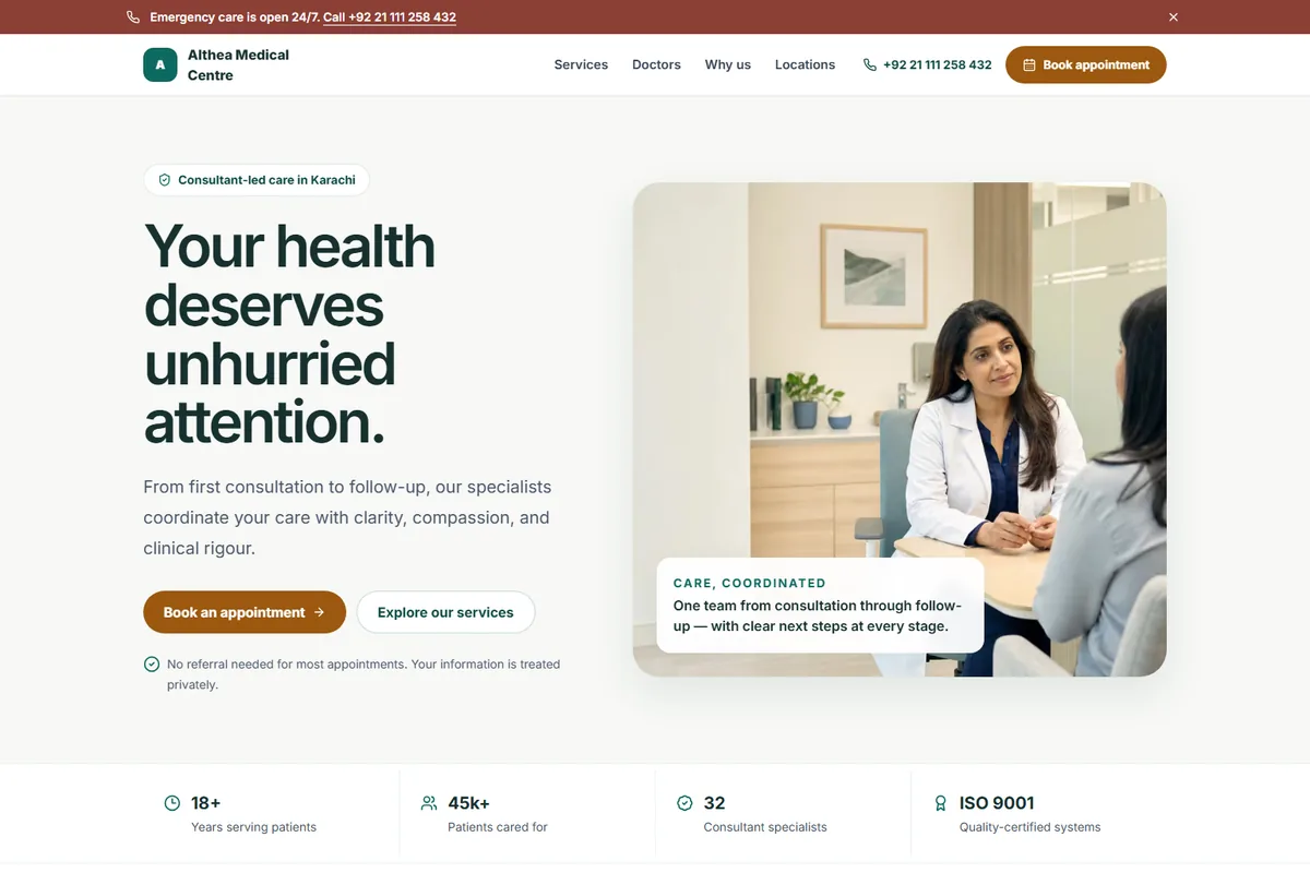 Althea Medical Centre starting design