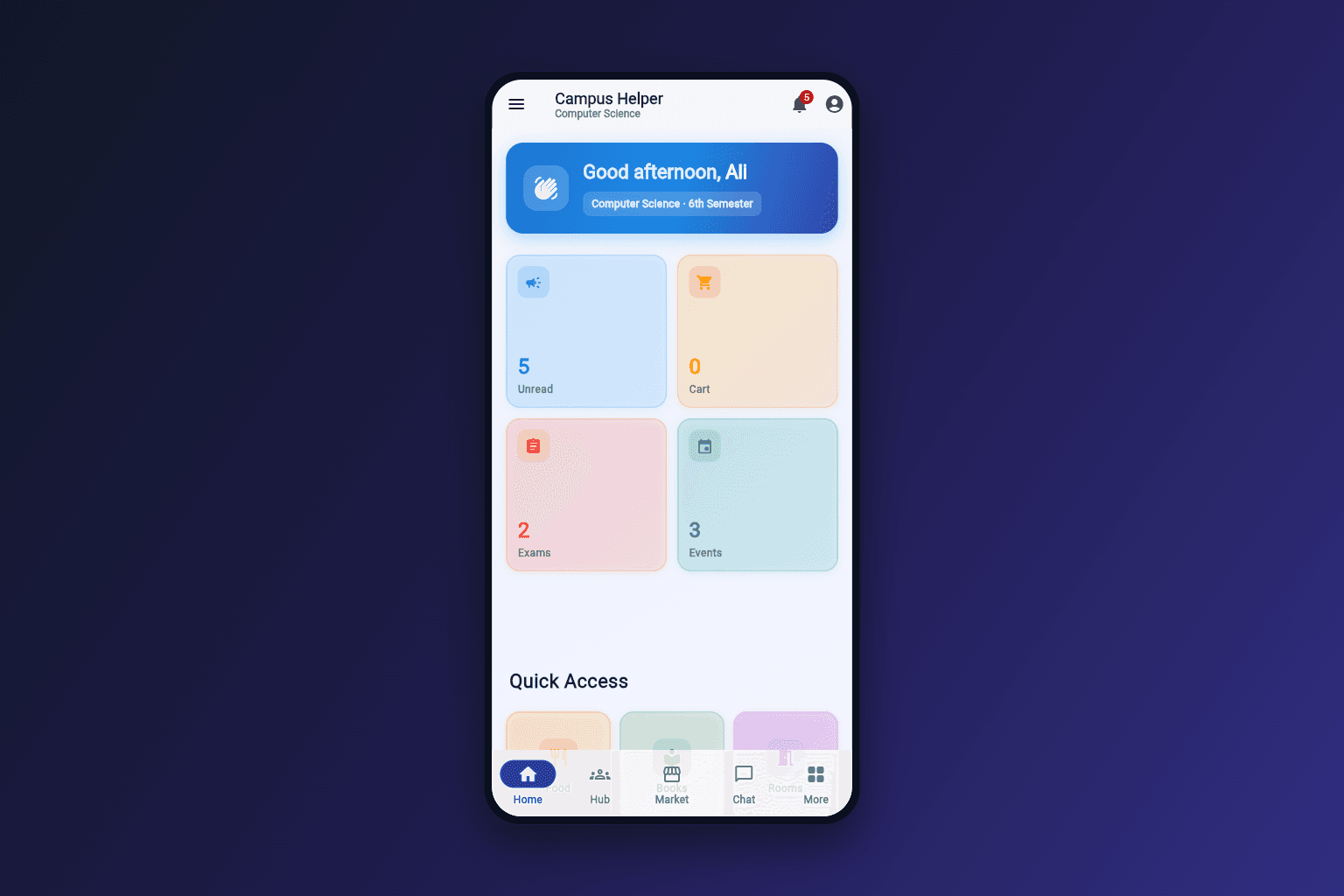 Campus Helper App education & campus starting design preview