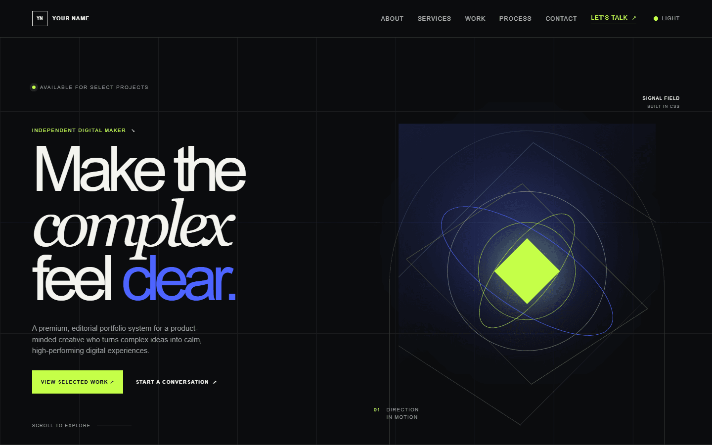 Editorial Personal Portfolio portfolio website design preview