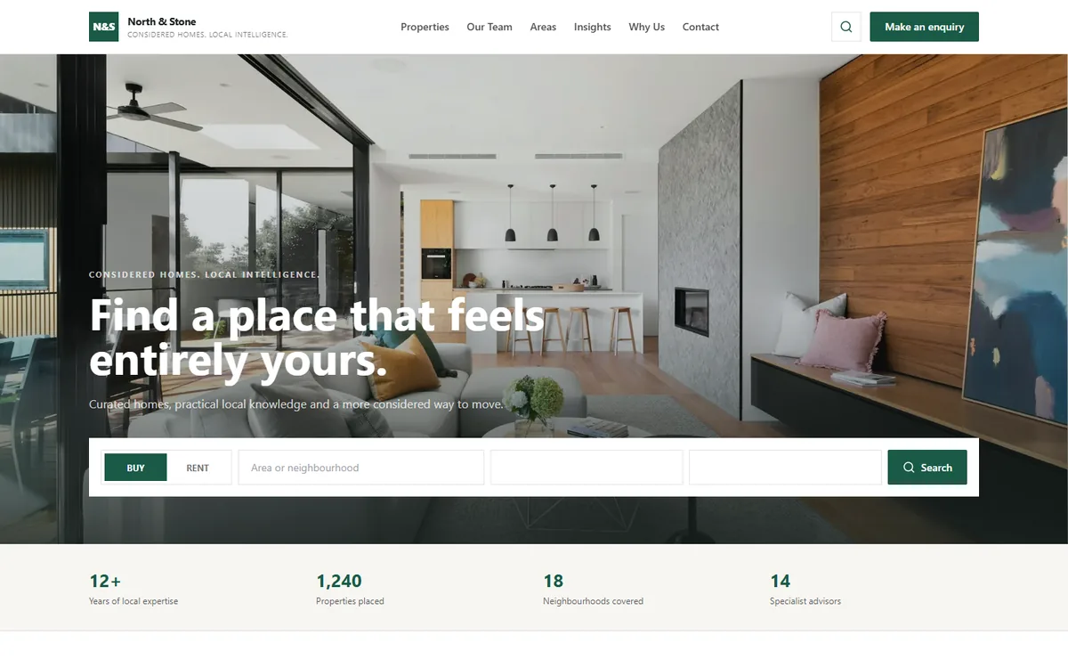 North & Stone Real Estate starting design