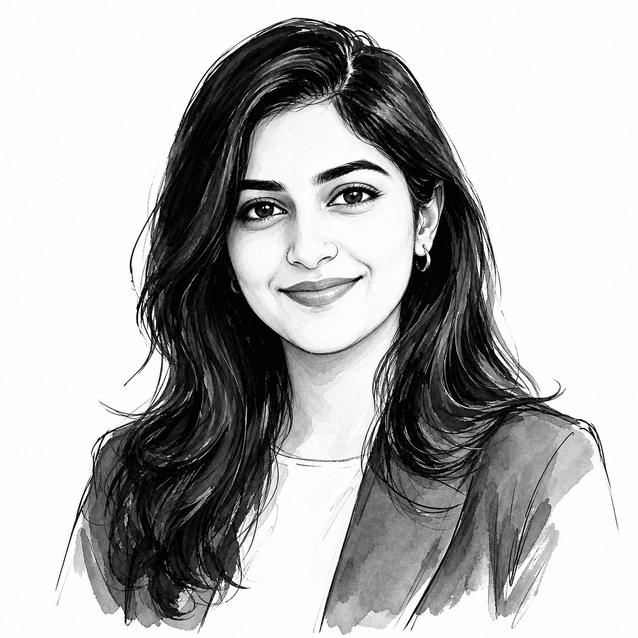 Illustrative sketch portrait for a product design partner