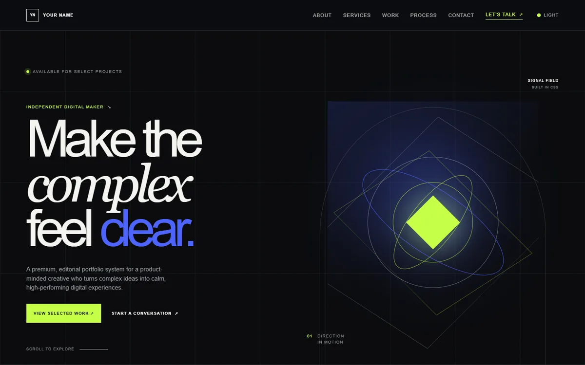 Editorial Personal Portfolio portfolio website design preview