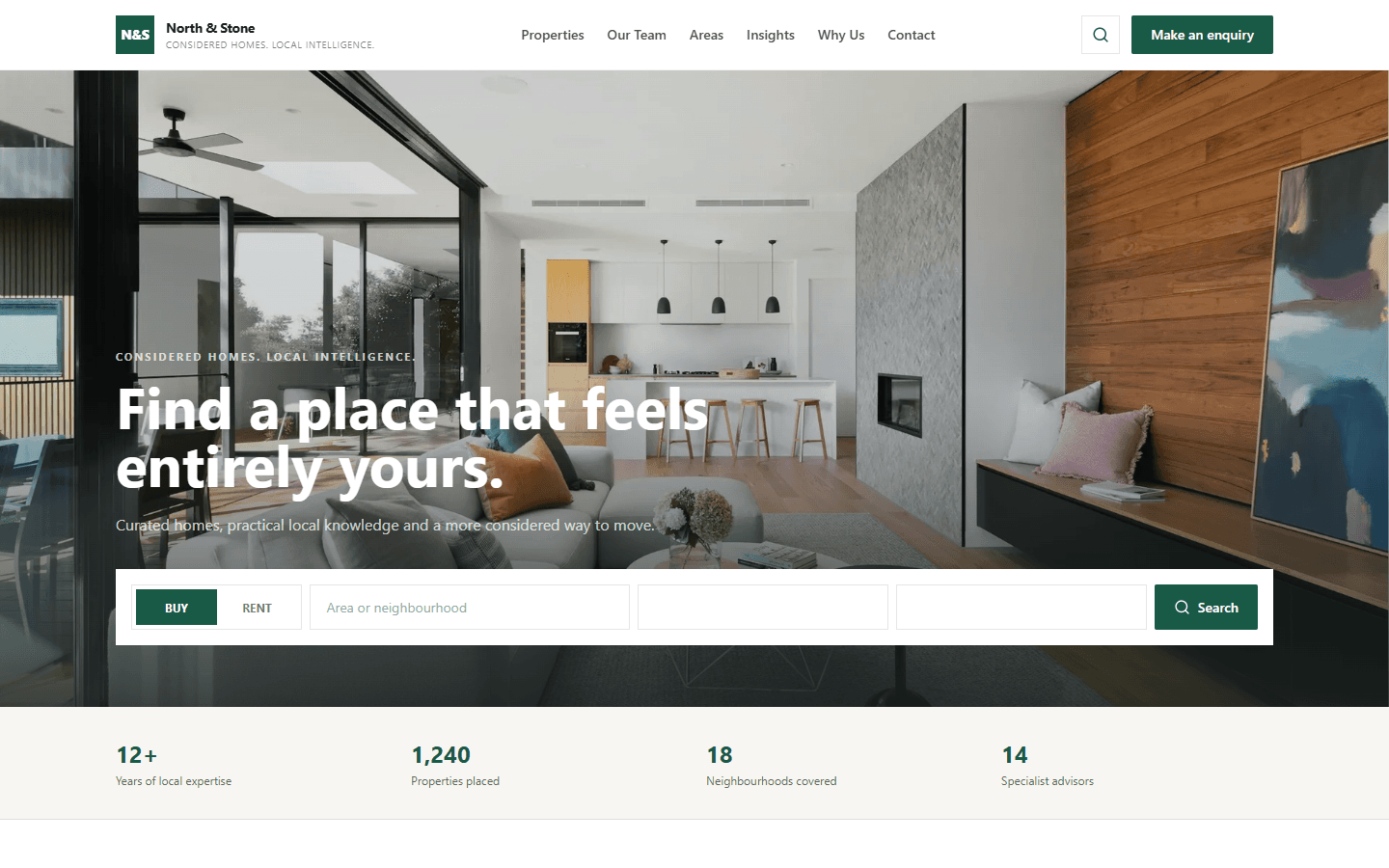 North & Stone Real Estate real estate website design preview