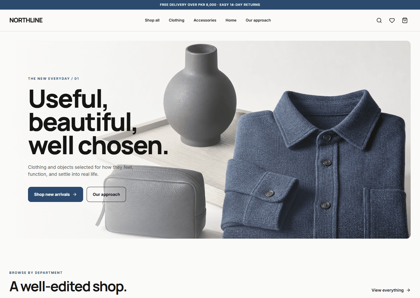 Northline Storefront Concept e-commerce website design preview